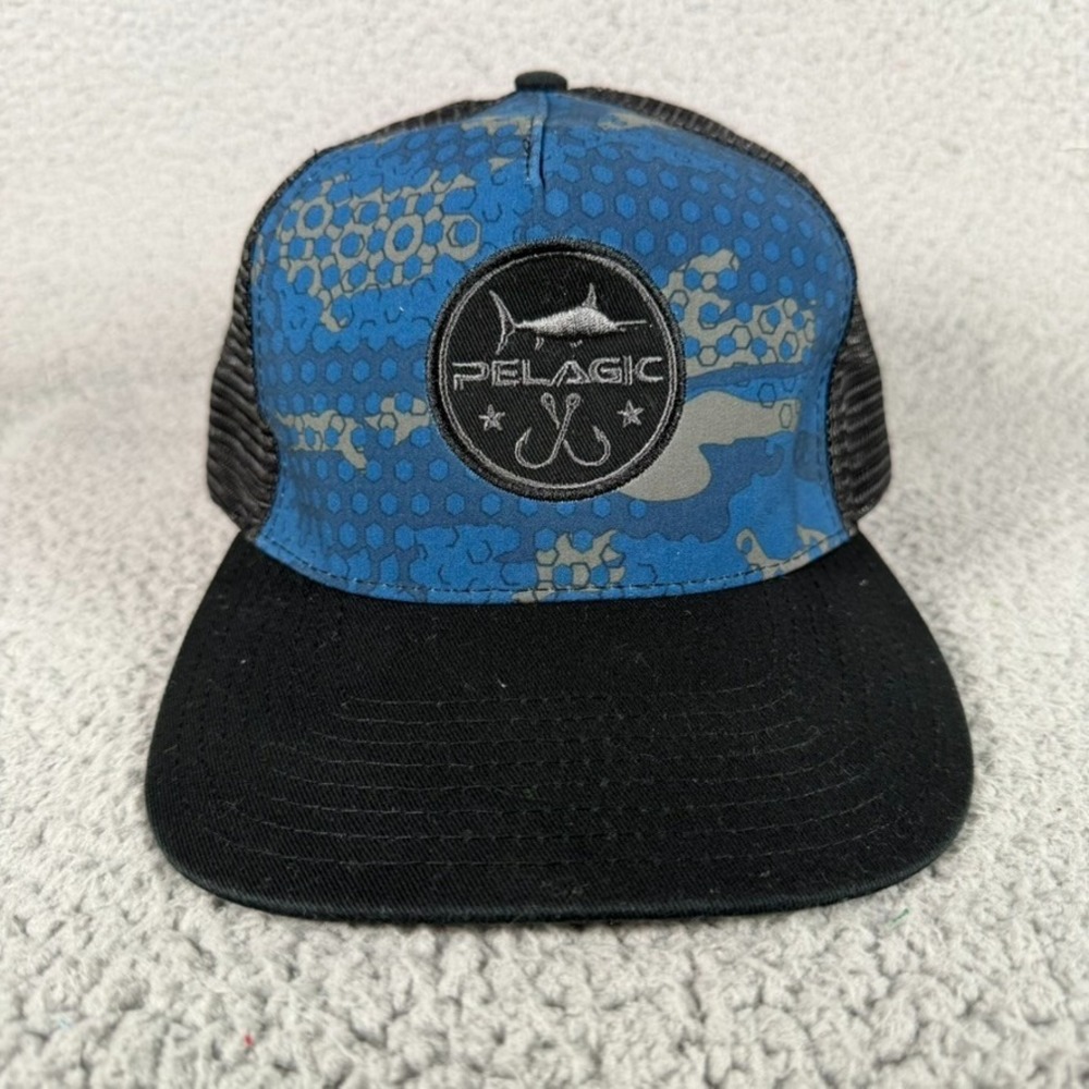 Pelagic Snapback Unisex One Size Trucker Mesh Back Fishing Outdoor Patch Logo